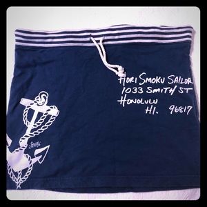 Blue Sailor Jerry cotton miniskirt
